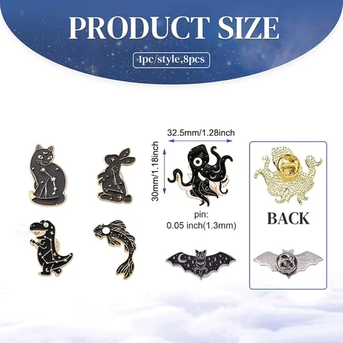 Miniatura 200 de Pandahall - Broches esmaltados de aleación con varios temas, broche de solapa, juego de pines esmaltados