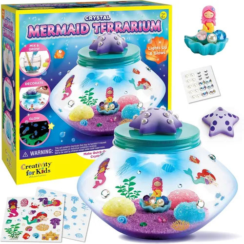 Creativity for Kids Kit de terrario de sirena de cristal - Proyectos STEM para niños, artes y manualidades para niñas y niños (a partir de 6 años)