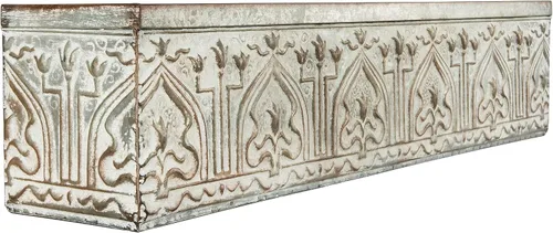 Miniatura 6 de Creative Co-Op Estante decorativo de pared de metal blanco y gris, zinc