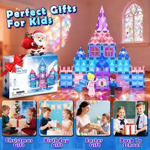 Miniatura 7 de Soyee Bloques de Construcción Magnéticos de Diamante - Juguetes de Princesa para Niñas y Niños de 3-8 Años - Regalo de Cumpleaños y Navidad