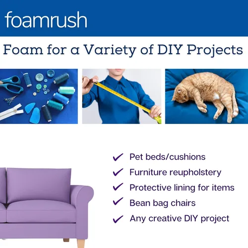 Miniatura 6 de FoamRush relleno de espuma de alta densidad para almohadón, cuadrado, para sillas de comedor, silla de ruedas y demás, de 24 x 24 pulgadas.