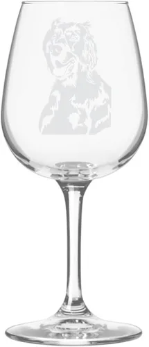 Miniatura 308 de Copa de vino de 12.75 onzas con diseño de perro grabado