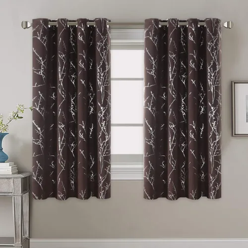 Miniatura 2 de H.VERSAILTEX Cortinas opacas para dormitorio, con estampado de ramas de árbol, con aislamiento térmico y ojales, cortinas de ventana gruesas