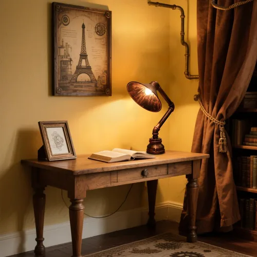 Miniatura 5 de Lámpara de Mesa Steampunk, Lámpara Industrial de Tubería de Agua Lámpara de Escritorio Retro de Tubería de Hierro Lámpara Vintage de Mesa de Noche