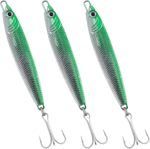 Miniatura 10 de Dr.Fish Anzuelos de Jigging Cuchara de Jigging para Pesca en Agua Salada Señuelos de Casting Cuchara de Metal para Pesca en Surf Señuelos