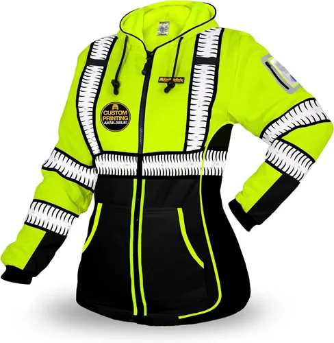 Miniatura 10 de KwikSafety - Charlotte, NC - Sudadera con capucha de seguridad de forro polar para mujer Chaqueta de seguridad Hi Vis para mujer Chaqueta ligera