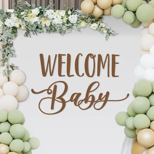 Miniatura 8 de Dunzoom Decoraciones de baby shower, letreros de bienvenida para bebé, calcomanía de bienvenida para niño o niña, suministros de fiesta