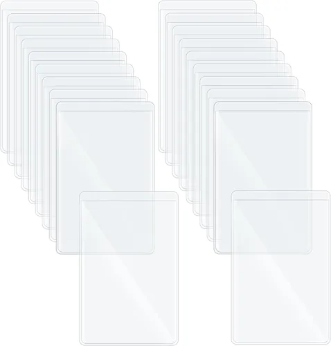 Miniatura 8 de Paquete de 30 fundas transparentes para tarjetero, impermeables, con apertura lateral, fundas protectoras de PVC suave para tarjetas de crédito