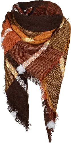 Miniatura 2 de American Trends Bufanda de otoño e invierno para mujer, bufanda a cuadros con borlas, suave y cálida manta para mujer