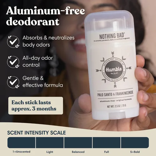 Miniatura 2 de HUMBLE BRANDS Desodorante sin Aluminio de Fórmula Original. Control de Olor de Larga Duración con Bicarbonato de Sodio y Aceites Esenciales, Palo