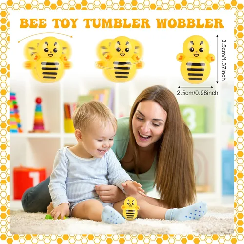 Miniatura 5 de Capoda 110 piezas temáticas de abejas recuerdos de fiesta temática de abeja, decoración de aula, vaso de juguete de color, pulsera amarilla Wobbler