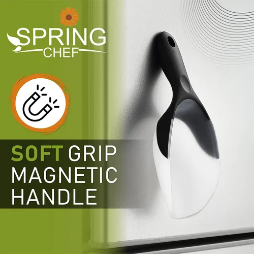 Miniatura 5 de Spring Chef Cuchara de hielo magnética para congelador, cuchara de palomitas de maíz de plástico flexible sin BPA con mango de agarre suave, cuchara