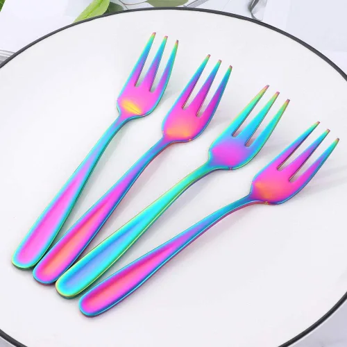 Miniatura 19 de Baikai - Juego de 12 tenedores para aperitivos, de acero inoxidable 18/10, con acabado de acero inoxidable, para cóctel, mini ensalada y fruta, 5.5