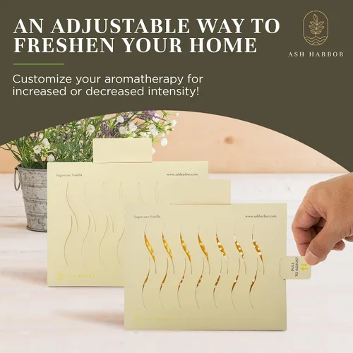 Miniatura 6 de Sugarcane Vanilla Aromatherapy - Paquete de 4 unidades – Sistema de ambientador de aire fresco para todo el hogar – Ambientador de ventilación HVAC
