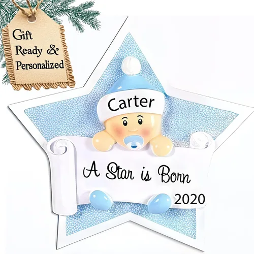 Miniatura 5 de Adorno 3D personalizado para la primera Navidad del bebé 2025 para niño Adorno de la primera Navidad del bebé 2025 Adornos de bebé para árbol