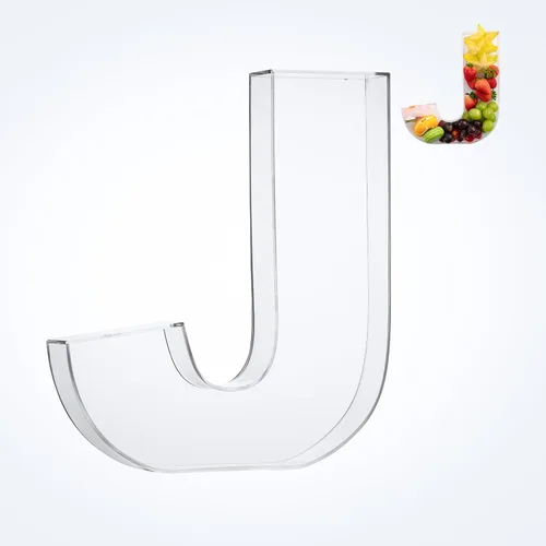 Miniatura 33 de Bandeja de 11" de Acrílico con Letras y Números – Bandeja Reutilizable y Rellenable para Aperitivos de Charcutería, Caja de Servir Postres