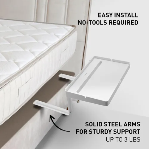 Miniatura 3 de Sleeper Soporte para teléfono y organizador de cables forrado con silicona para mesita de noche antideslizante, espacio pequeño, debajo del colchón
