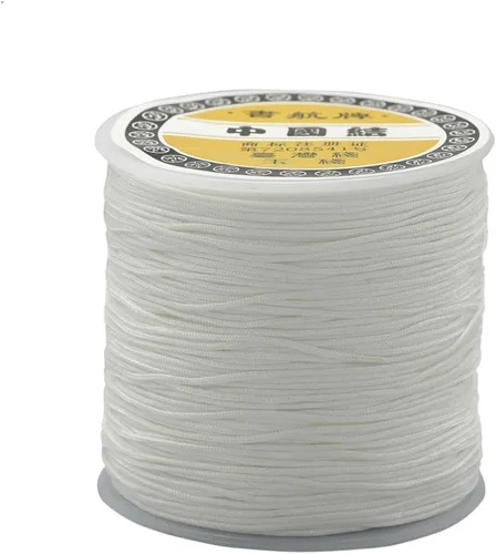 Miniatura 30 de Pandahall - Cordón de nailon para joyería de 109 yardas, cuerda de anudación china de hilo de macramé para joyería Kumihimo (vara dorada)