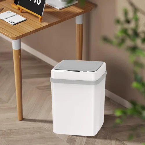 Miniatura 6 de Surakey Cubo de basura inteligente sin contacto con tapa recargable de 12 litros con sensor de movimiento automático, cubo de basura eléctrico