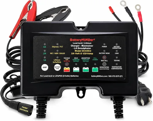 BatteryMINDer cargador/mantenedor/sistema desulfator de batería de 5 etapas, 24V, 1/2/4 Amp, Modelo #244CEC1