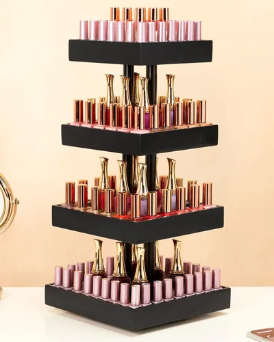Miniatura 7 de Homde Organizador de esmalte de uñas para 86-123 botellas, soporte giratorio de 360 grados para esmalte de uñas, estante de almacenamiento para Negro