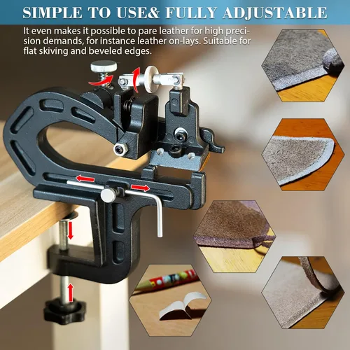Miniatura 4 de Esquiador manual de cuero pelador Splitter adelgazamiento máquina de corte de artesanía en cuero máquina de ribete para proyecto de bricolaje
