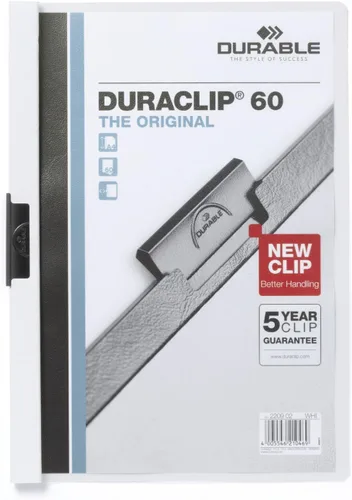 Miniatura 5 de DURACLIP® 60 carpetas de clip A4 con capacidad para hasta 60 hojas de papel A4, clip de resorte de metal fuerte, paquete de 25 carpetas