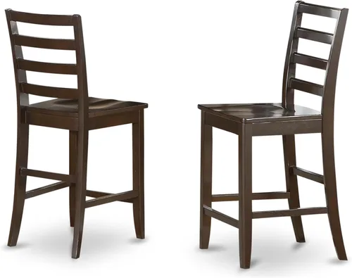 Miniatura 4 de East West Furniture FAIR5-CAP-W - Juego de comedor de 5 piezas de altura de mostrador, incluye una mesa de comedor cuadrada con pedestal y 4 sillas