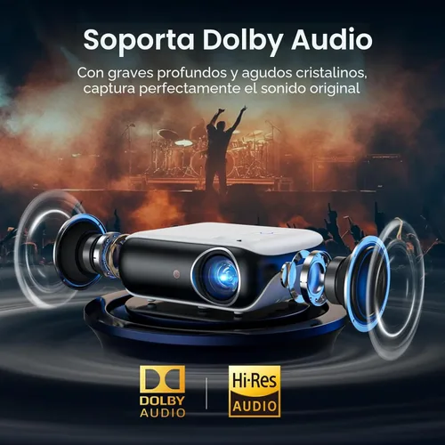 Miniatura 5 de Proyector inteligente oficial de Google TV, HAPPRUN 4K UHD Home Theater con sonido Dolby, Wi-Fi y Bluetooth, aplicaciones de transmisión integradas