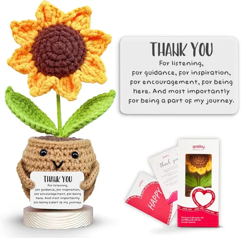 Miniatura 15 de Gossby - Regalo Inspirador para Mujeres - Girasol Positivo Tejido a Mano - A veces Olvidas Que Eres Increíble - Regalo de Navidad, Cumpleaños, A
