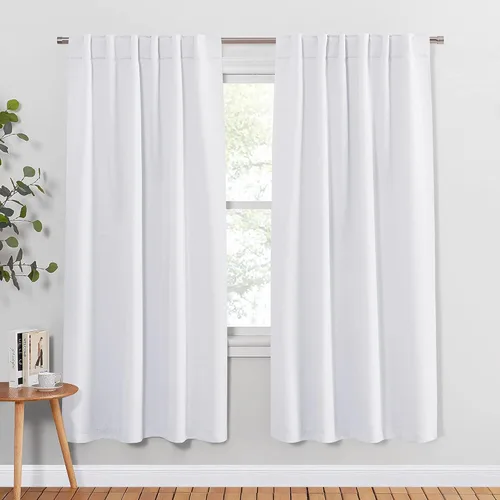 Miniatura 82 de PONY DANCE Cortinas cortas con aislamiento térmico para ventana pequeña, para guardería, baño, cocina, lavandería, caravana, sótano, 29 pulgadas