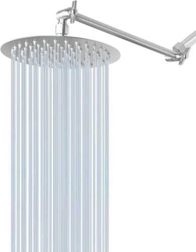 Miniatura 11 de NearMoon Cabezal de ducha de lluvia con brazo ajustable de 11 pulgadas, ducha de lluvia de acero inoxidable de alta presión, diseño ultrafino