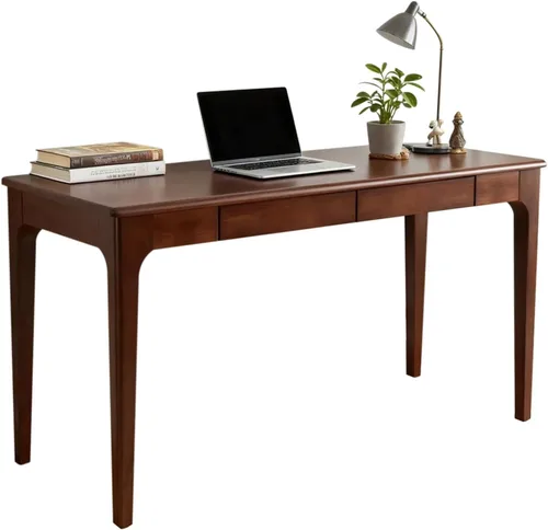 Miniatura 15 de Escritorio de madera maciza con cajones, pequeño escritorio con cajones para computadora, escritorio de PC para trabajo, estudio o juegos, fácil
