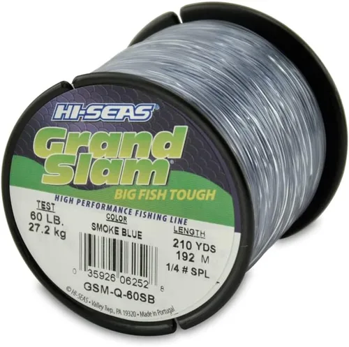 Miniatura 31 de HI-SEAS Línea de pesca de monofilamento Grand Slam - Fuerte y resistente a la abrasión en transparente, rosa, verde, azul humo, amarillo Azul ahumado