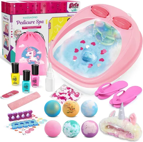 Juego de regalo para el día de spa para niñas, regalo de cumpleaños de Navidad, arte de uñas, salón de belleza, kit de accesorios de spa para pies,