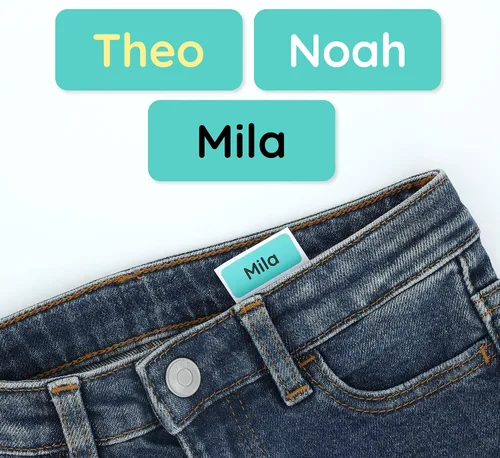 Miniatura 25 de TeddyLabels - Etiquetas de ropa para hogar de ancianos (120) – Etiquetas adhesivas con nombre para ropa y artículos personales. Etiquetas Azul
