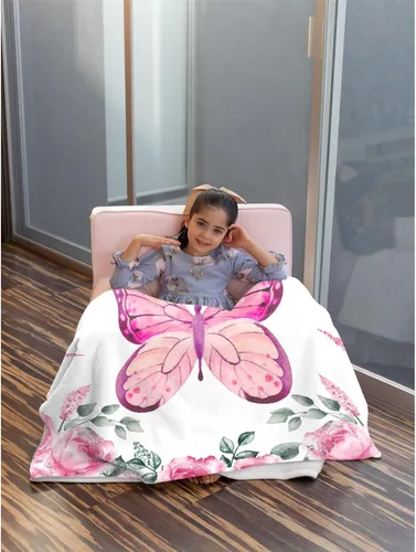 Miniatura 8 de Manta personalizada con nombre, manta personalizada para bebé, regalos conmemorativos para envolver cumpleaños de niños pequeños, mariposa