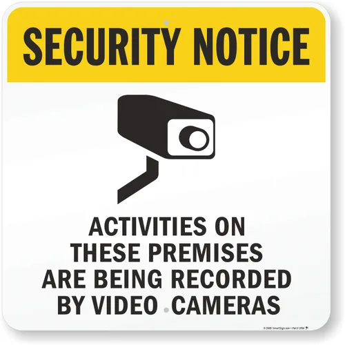 Miniatura 6 de SmartSign Aviso de seguridad - Actividades en las instalaciones grabadas por cámaras de video 18" x 18" Aluminio