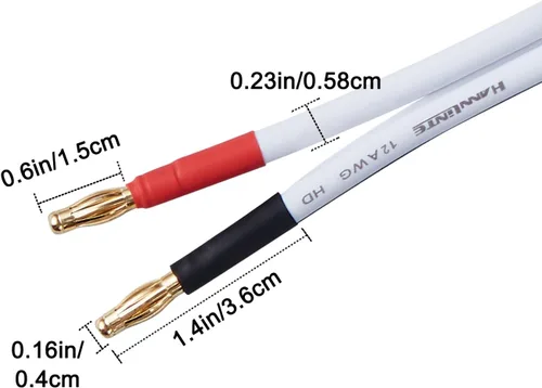 Miniatura 3 de Cable de altavoz de alta fidelidad de alta fidelidad HD de alta calidad de 12 AWG (paquete de 2, 3 pies), cable de altavoz banana calibre 12