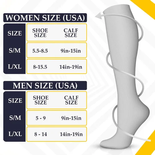 Miniatura 6 de Calcetines de compresión para mujeres y hombres (6 pares) 15-20 mmHg son para atletismo, correr, montar, viajar, enfermería médica, mejor apoyo