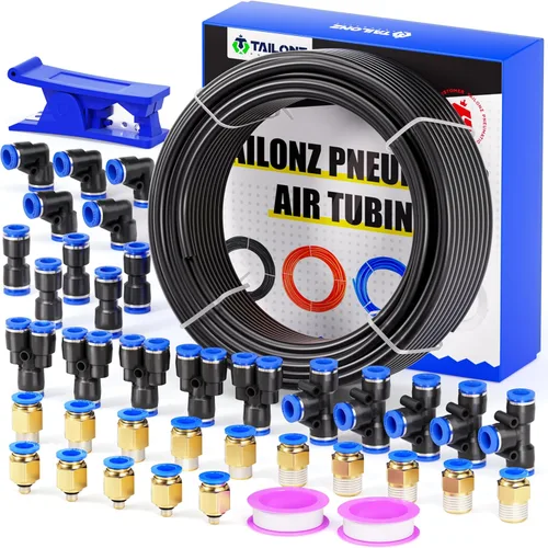 Miniatura 18 de TAILONZ PNEUMATIC Azul 0.236 in OD 0.157 in ID poliuretano PU manguera de aire tubo kit 32.8 ft 32.8ft