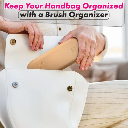 Miniatura 7 de Soporte de silicona para brochas de maquillaje de viaje: elegante bolsa de maquillaje de silicona de 8.3 pulgadas, bolsa de maquillaje de viaje