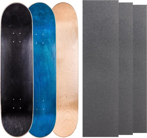 Miniatura 27 de Cal 7 Tablas de patineta de arce en blanco con cinta de agarre (paquete de 3, combinaciones)