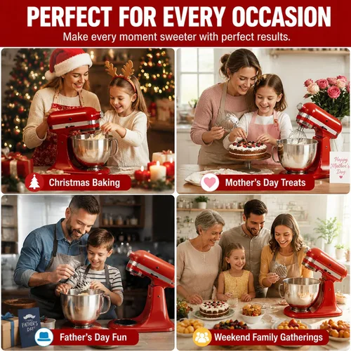 Miniatura 9 de Accesorio de batidor de 6 alambres compatible con batidora de pie KitchenAid de cabezal inclinable, reemplaza K45WW, acero inoxidable, batidor