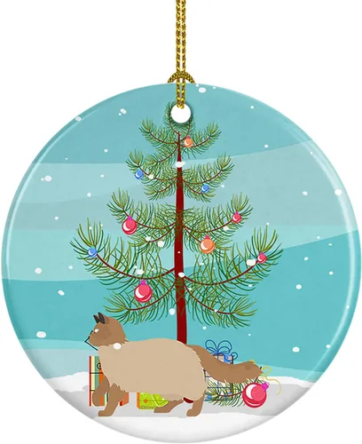 Miniatura 115 de Caroline's Treasures Adorno de cerámica con texto en inglés "Merry Christmas" para colgar en el árbol de Navidad, decoración para el hogar, Navidad