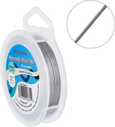 Miniatura 3 de BENECREAT Alambre de Cuentas de 7 Hilos (0.01 in, 490 pies), alambre de acero inoxidable recubierto de nailon para hacer joyas, collares