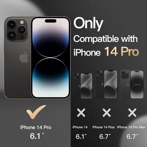 Miniatura 2 de JETech Funda para iPhone 14 Pro de 6.1 pulgadas, resistente protección resistente de doble capa, a prueba de golpes, funda protectora resistente