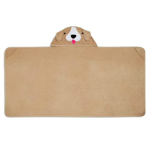 Miniatura 2 de Delta Children Toalla de baño con capucha para niños con bolsillos - Super suave y absorbente - Gran regalo para niños y niñas, Perro Marrón