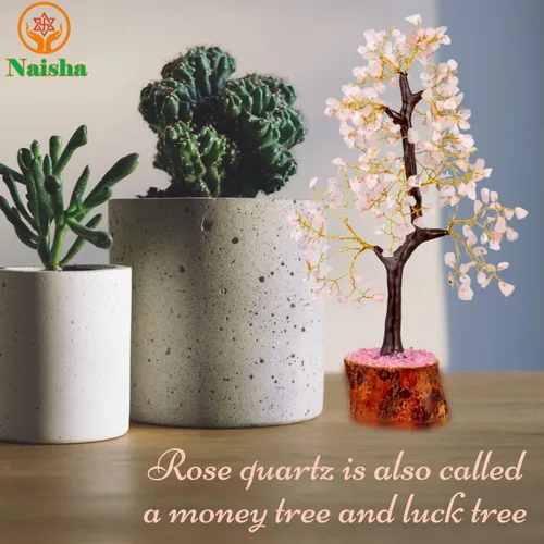 Miniatura 8 de NAISHA Árbol de la vida de cuarzo rosa, árbol de chakras para energía positiva, figura de Feng Shui, piedra preciosa hecha a mano, bonsái de árbol