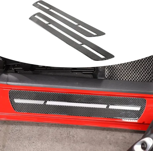 Cubierta protectora de umbral exterior para puerta de automóvil, antiarañazos, compatible con Chevrolet Corvette C6 Z06 ZR1 2005-2013, fibra de